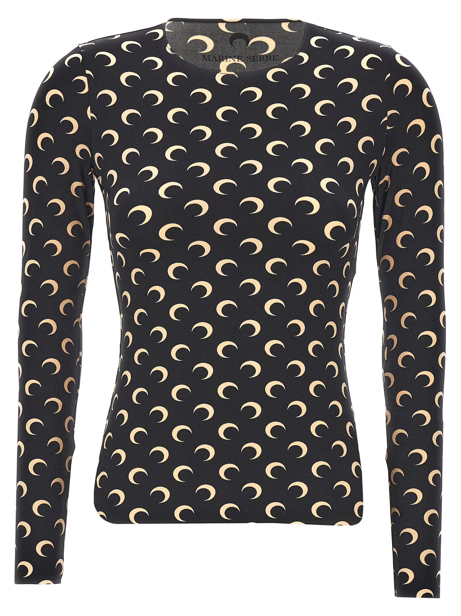 Marine Serre Black Polyamide Long Sleeve T-Shirt
