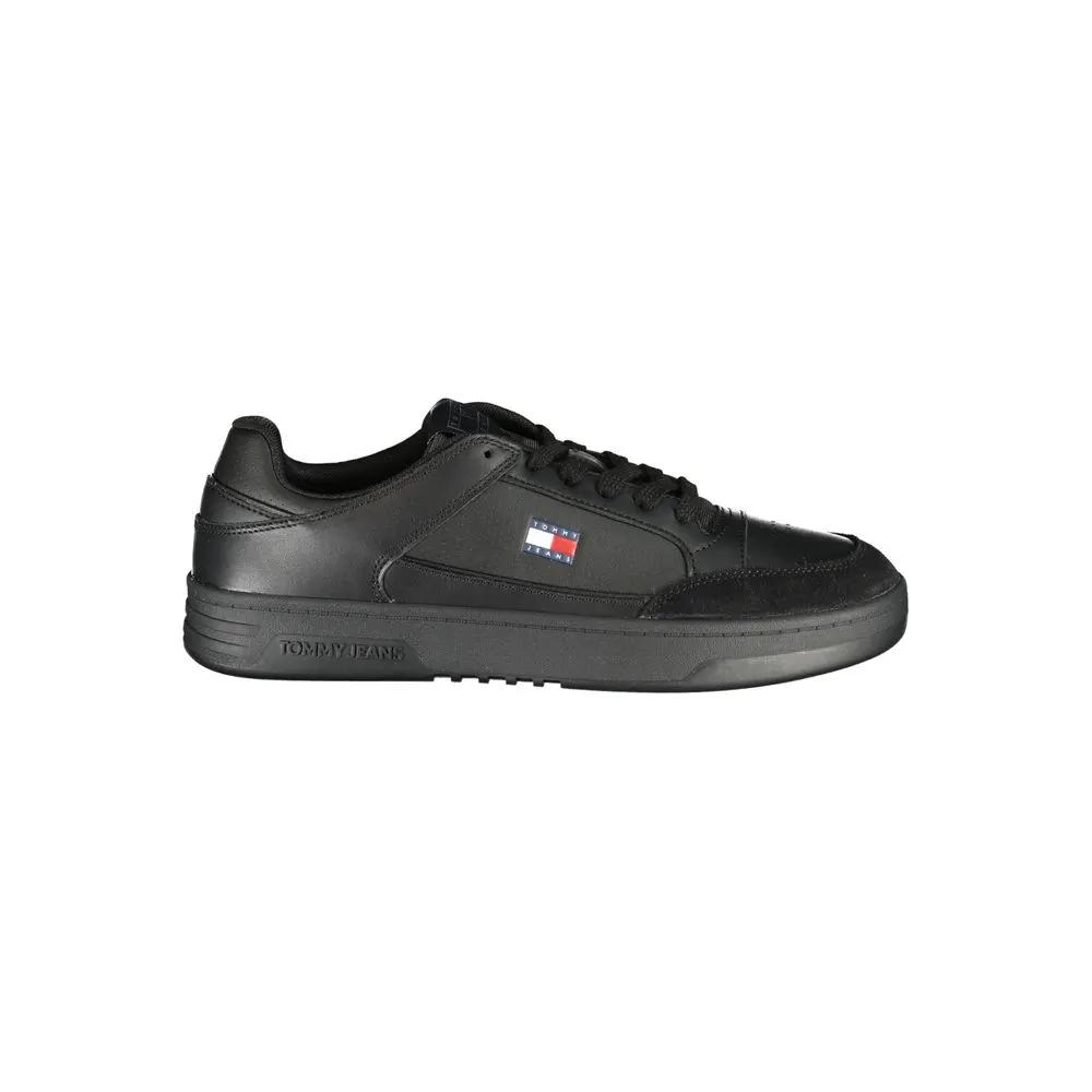 Tommy Hilfiger Black Polyurethane Men's Sneaker