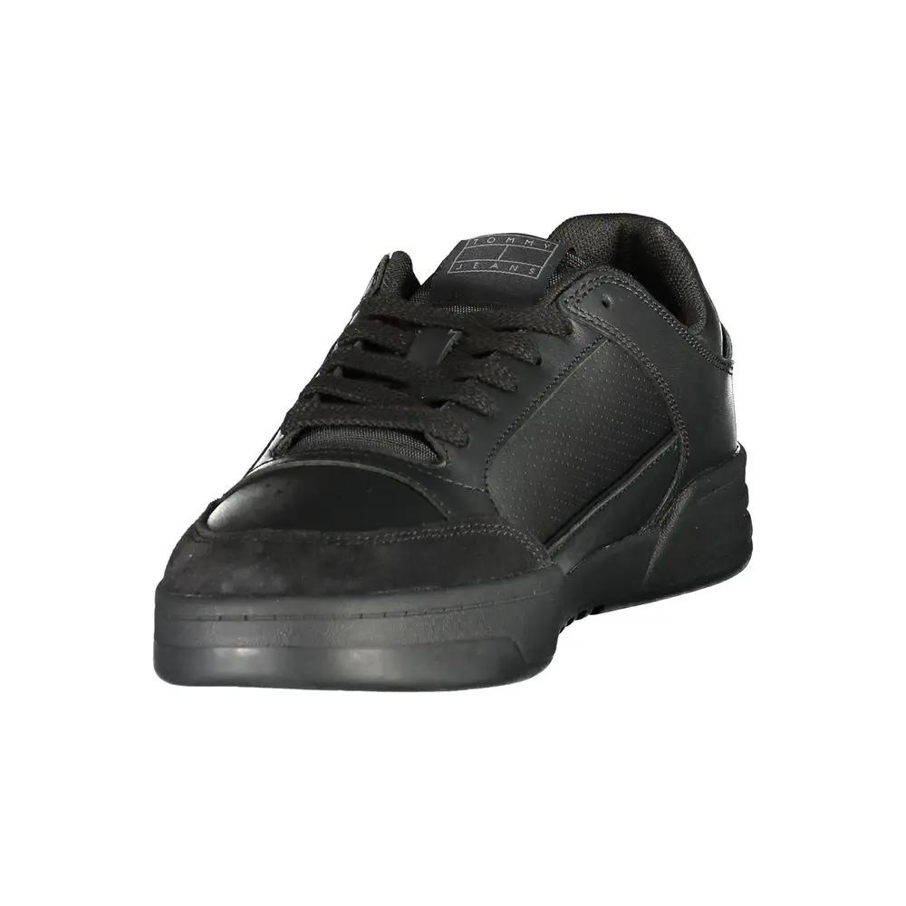 Tommy Hilfiger Black Polyurethane Men's Sneaker