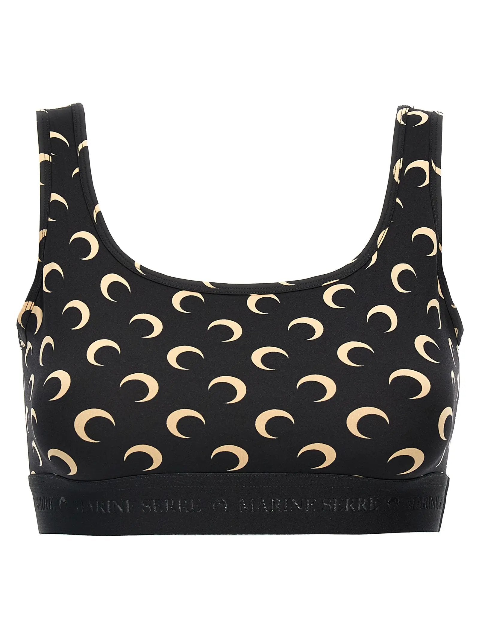 Marine Serre Black Polyamide Sport Bra