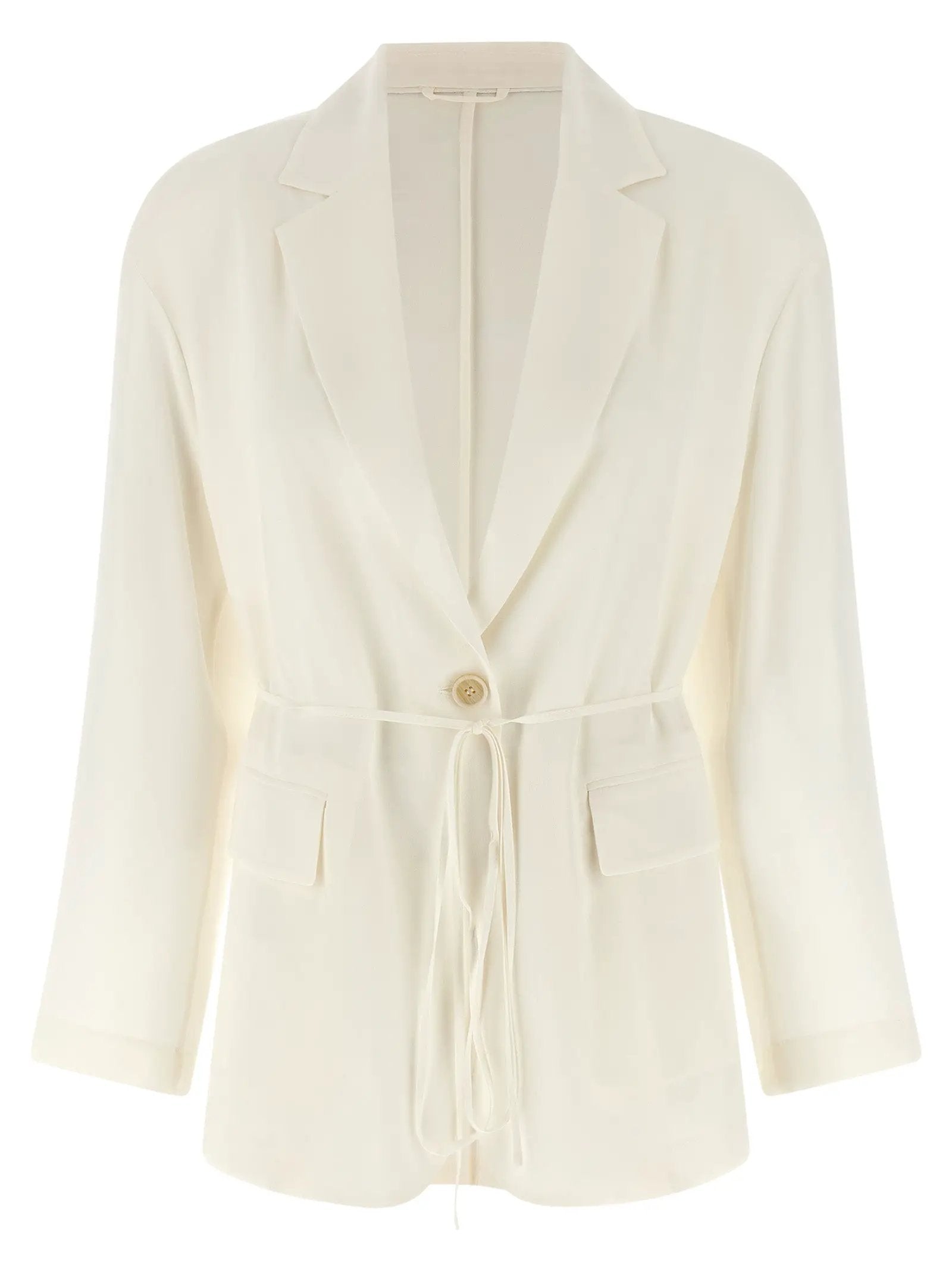 Brunello Cucinelli Beige Silk Blazer