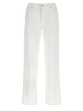 7 For All Mankind White Cotton Straight-Leg Jeans