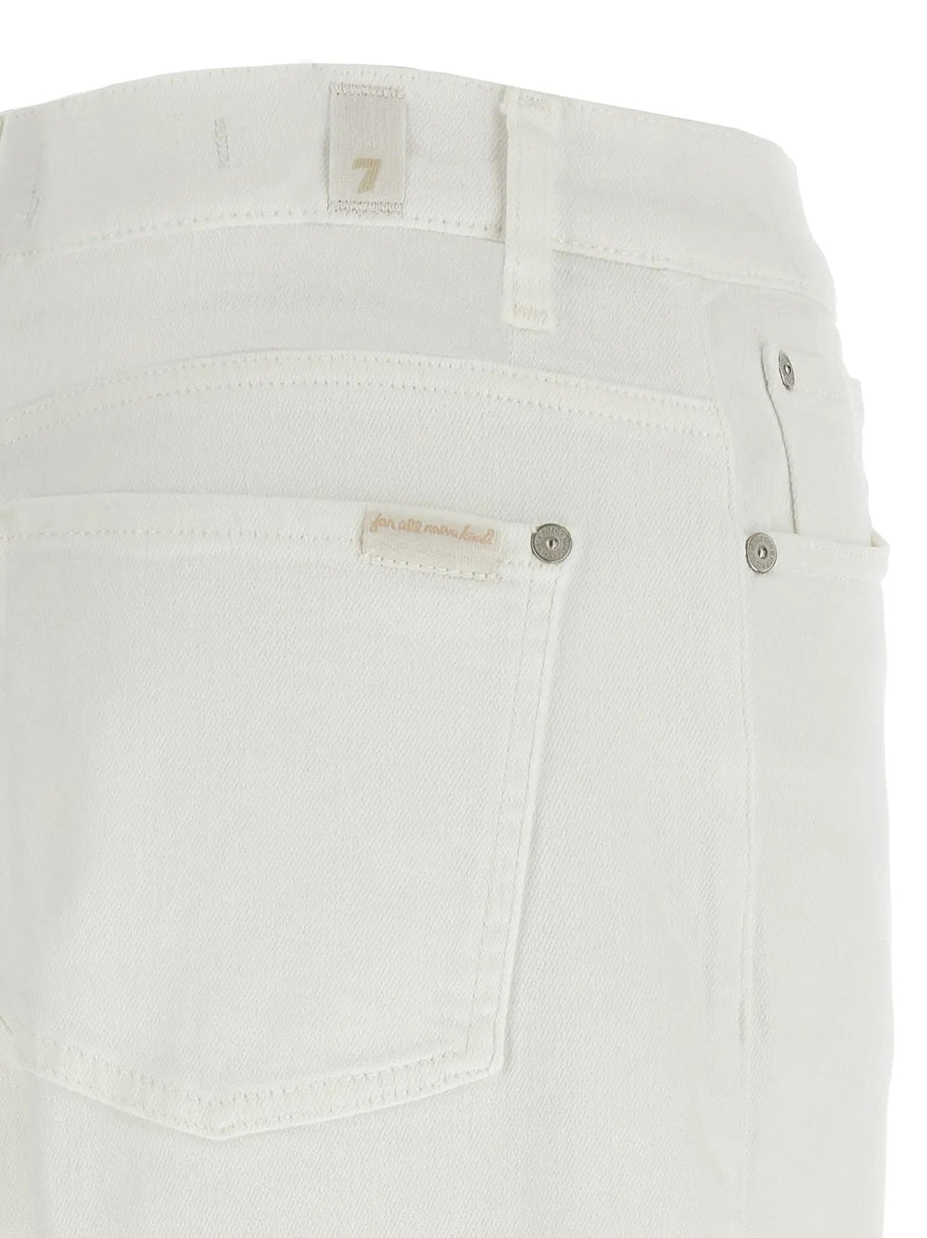 7 For All Mankind White Cotton Straight-Leg Jeans