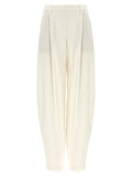 Brunello Cucinelli White Silk Casual Pants