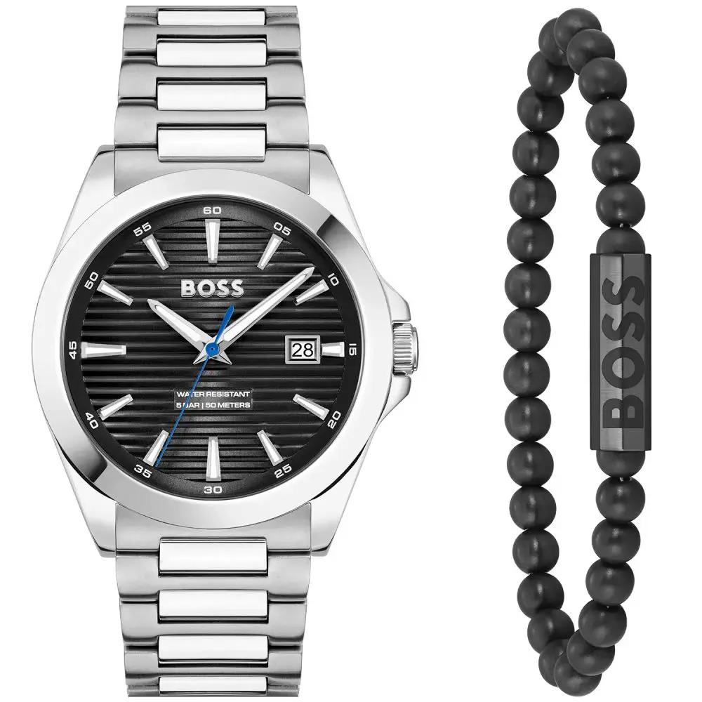 Hugo Boss Gray Stainless Steel Dress Watch