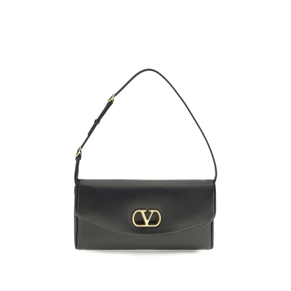 Valentino Garavani Brown Calf Leather Bos Taurus Shoulder Bag