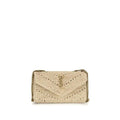 Saint Laurent Beige Raffia Shoulder Bag
