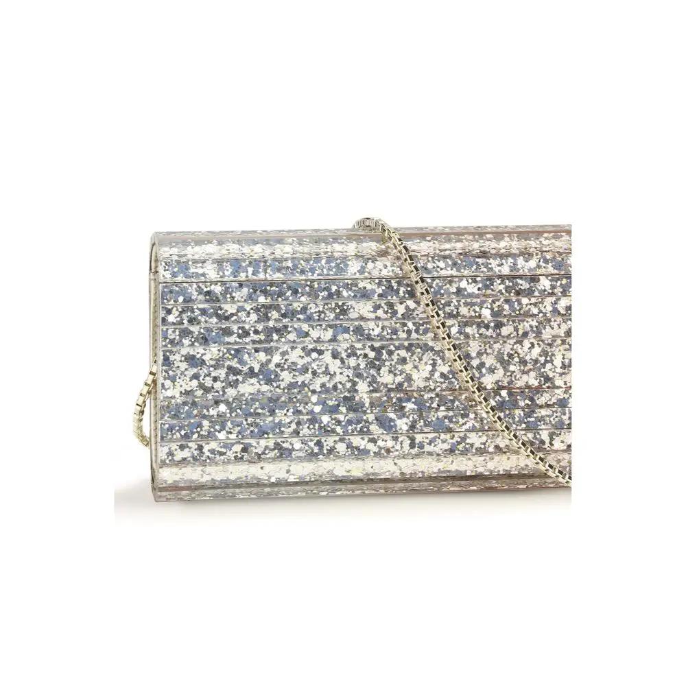 Jimmy Choo Gold Plexiglass Clutch Bag