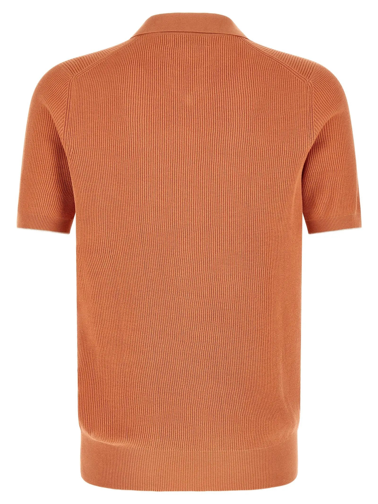 Polo Brunello Cucinelli en coton orange