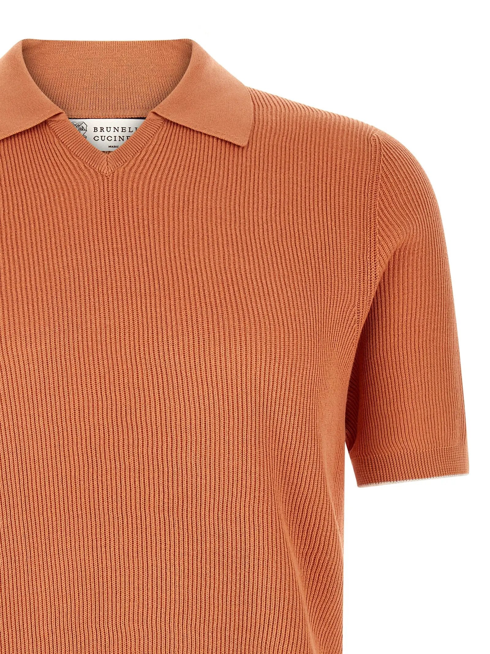 Polo Brunello Cucinelli en coton orange