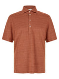 Brunello Cucinelli Orange Linen Polo Shirt