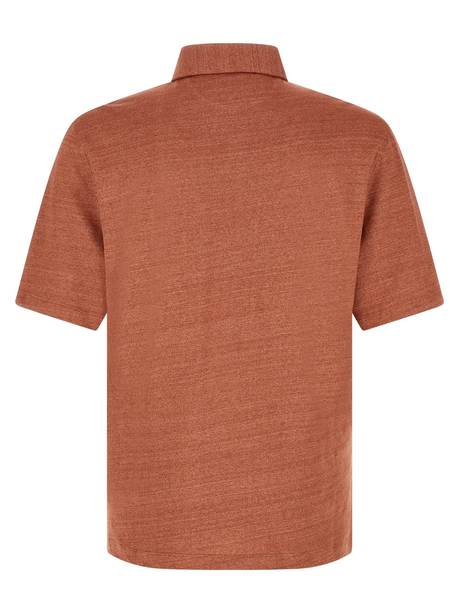 Brunello Cucinelli Orange Linen Polo Shirt
