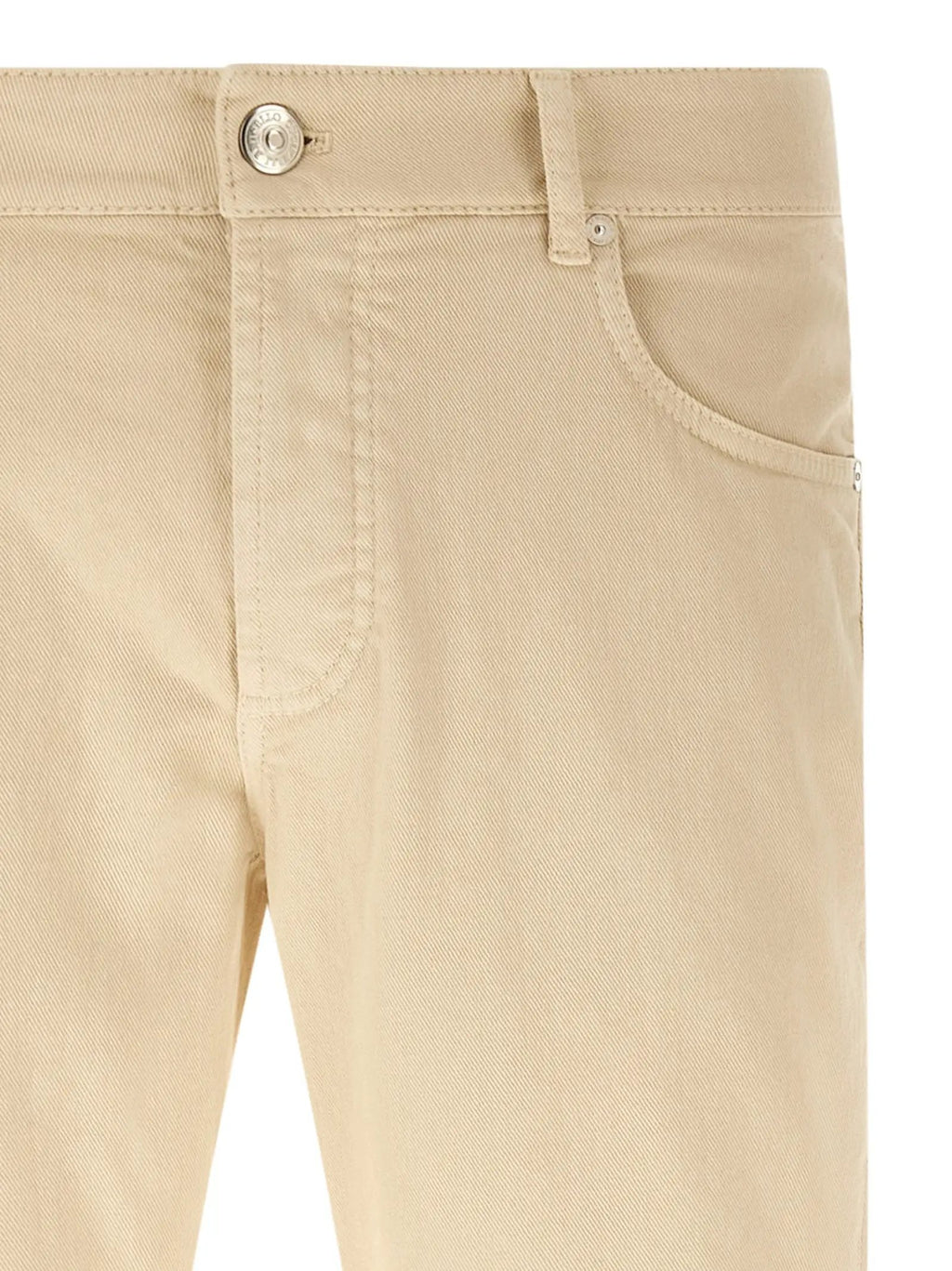 Brunello Cucinelli Jean droit en coton beige