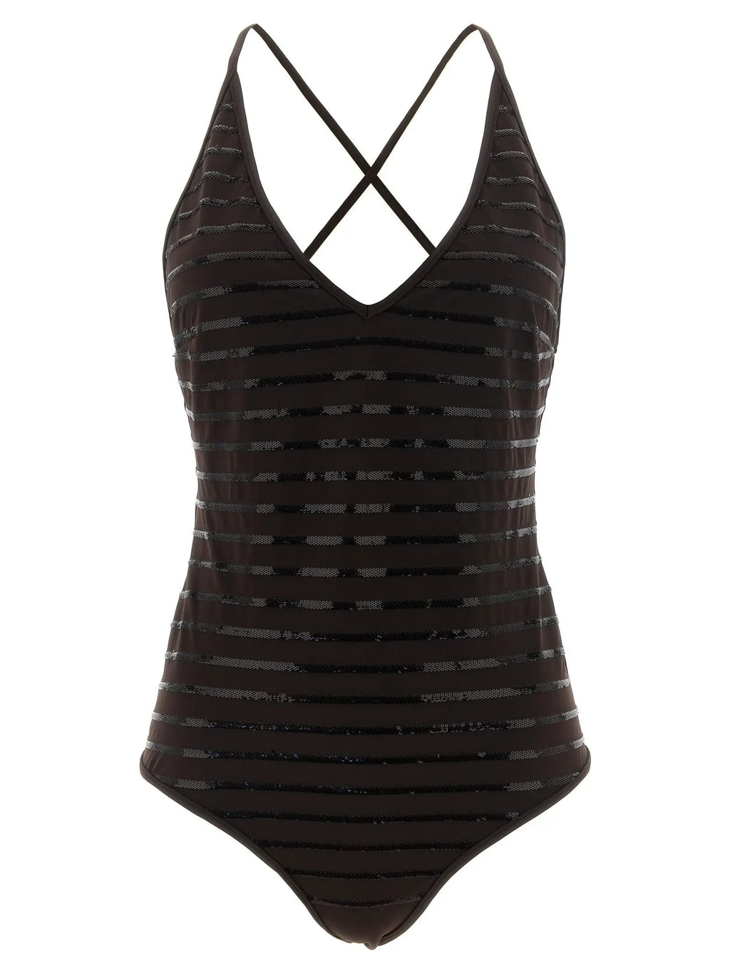 Brunello Cucinelli Brown Polyamide One-Piece Swimsuit