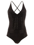 Brunello Cucinelli Brown Polyamide One-Piece Swimsuit