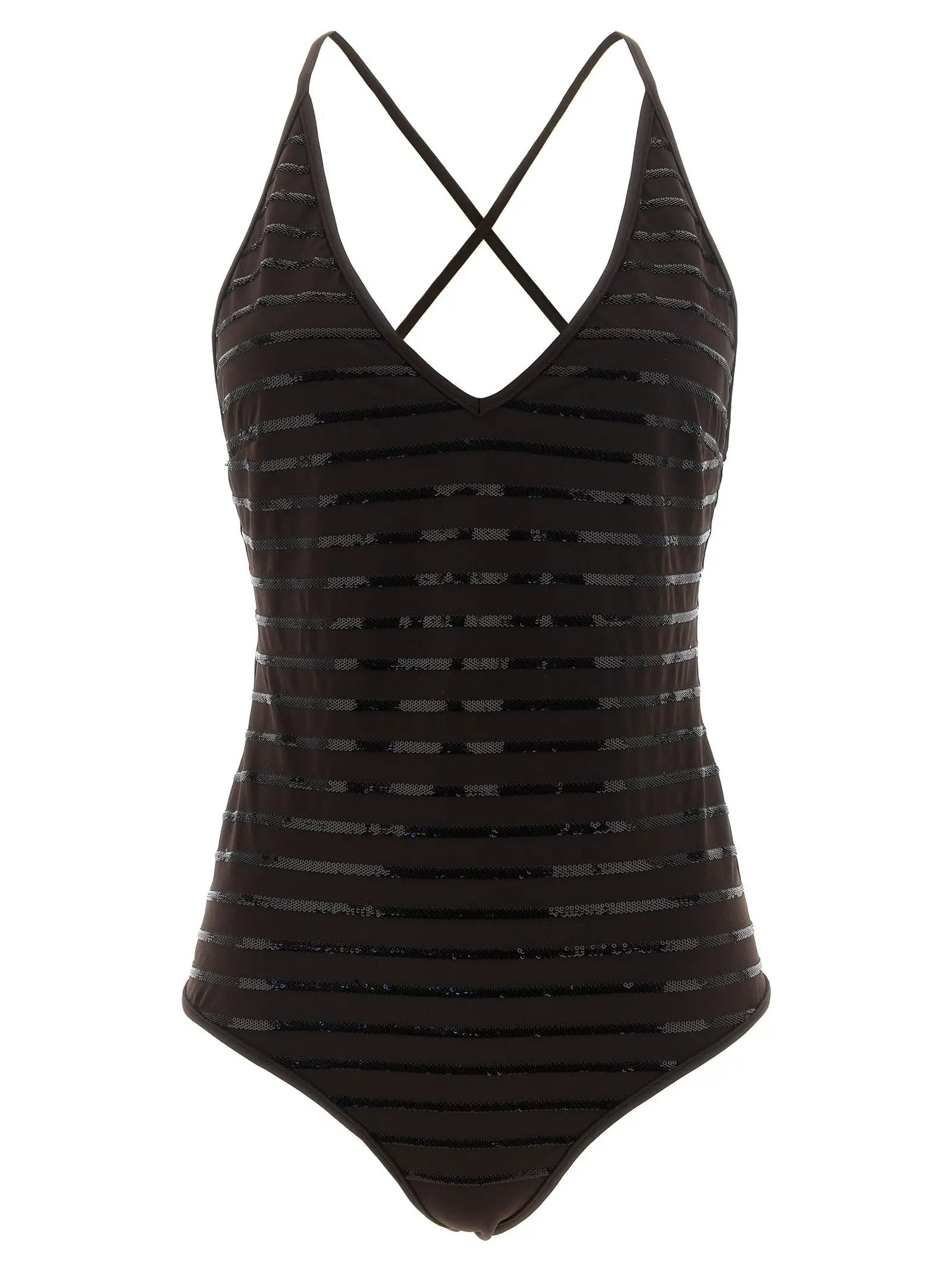 Brunello Cucinelli Brown Polyamide One-Piece Swimsuit