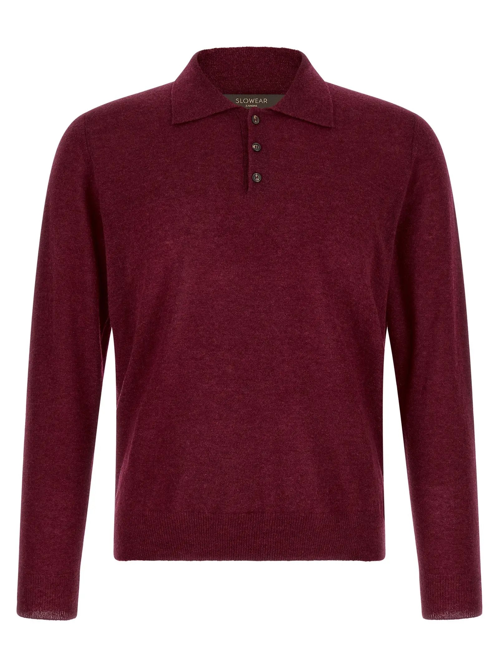 ZANONE Bordeaux Cashmere Polo Shirt