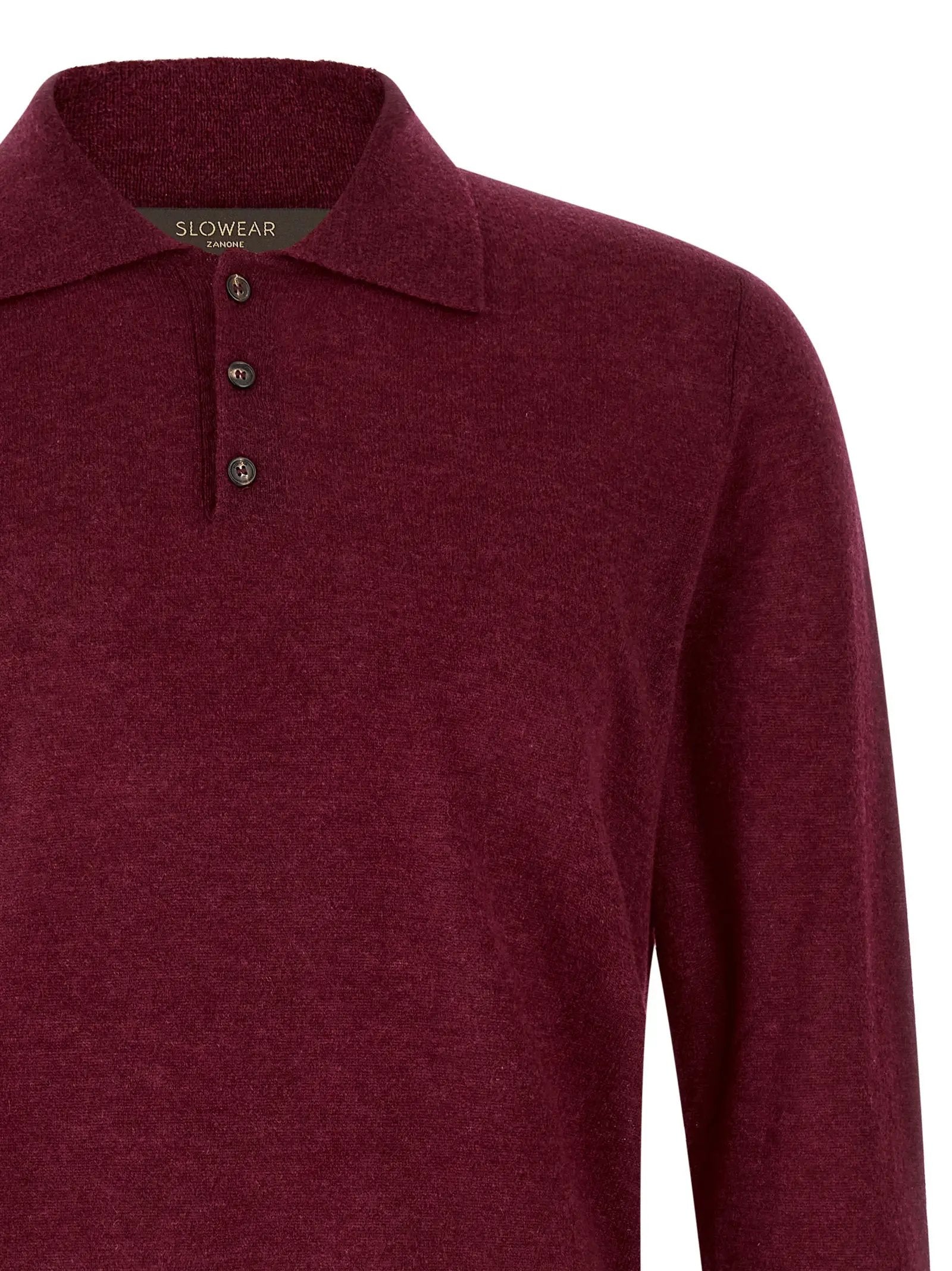 ZANONE Bordeaux Cashmere Polo Shirt
