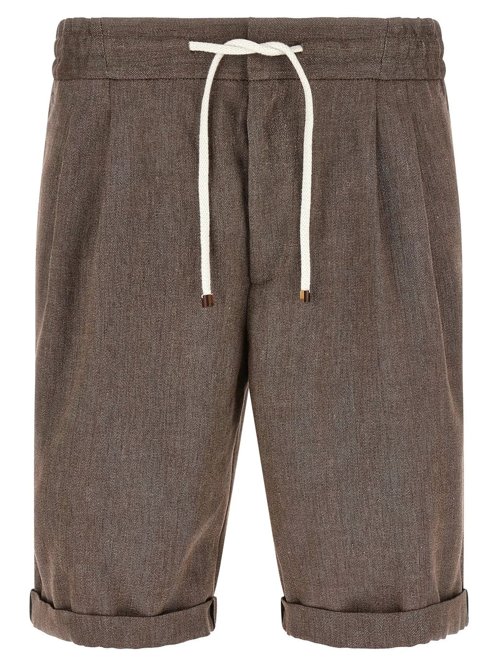 Short bermuda en lin marron Brunello Cucinelli