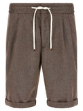 Short bermuda en lin marron Brunello Cucinelli