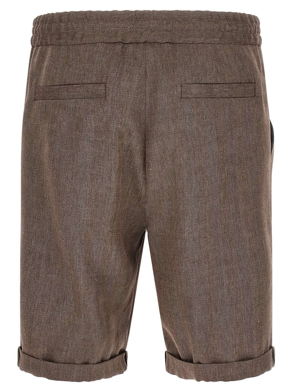 Short bermuda en lin marron Brunello Cucinelli