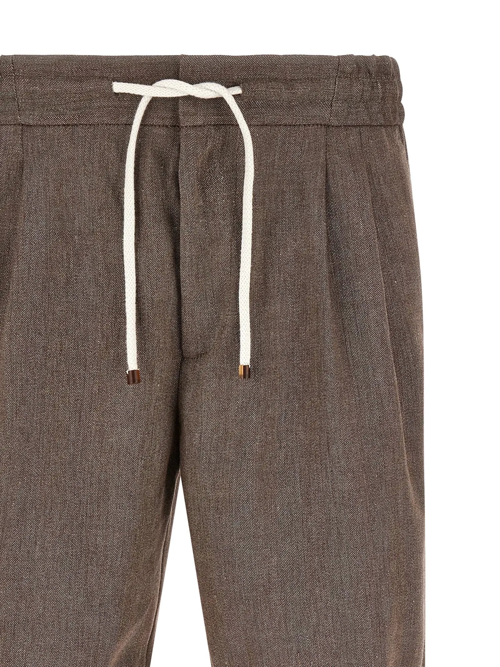 Short bermuda en lin marron Brunello Cucinelli
