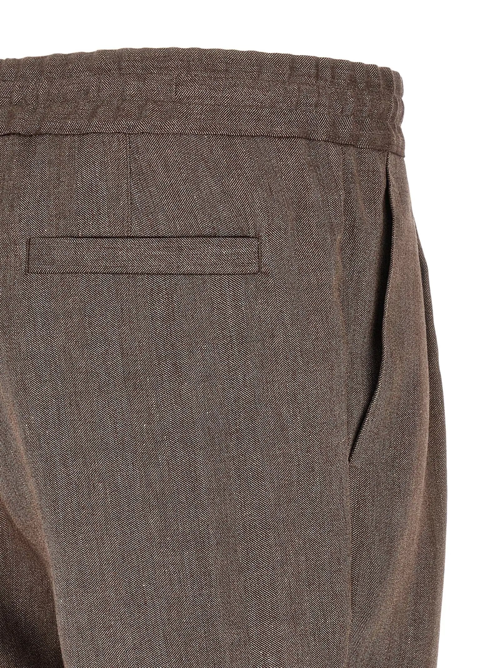 Short bermuda en lin marron Brunello Cucinelli