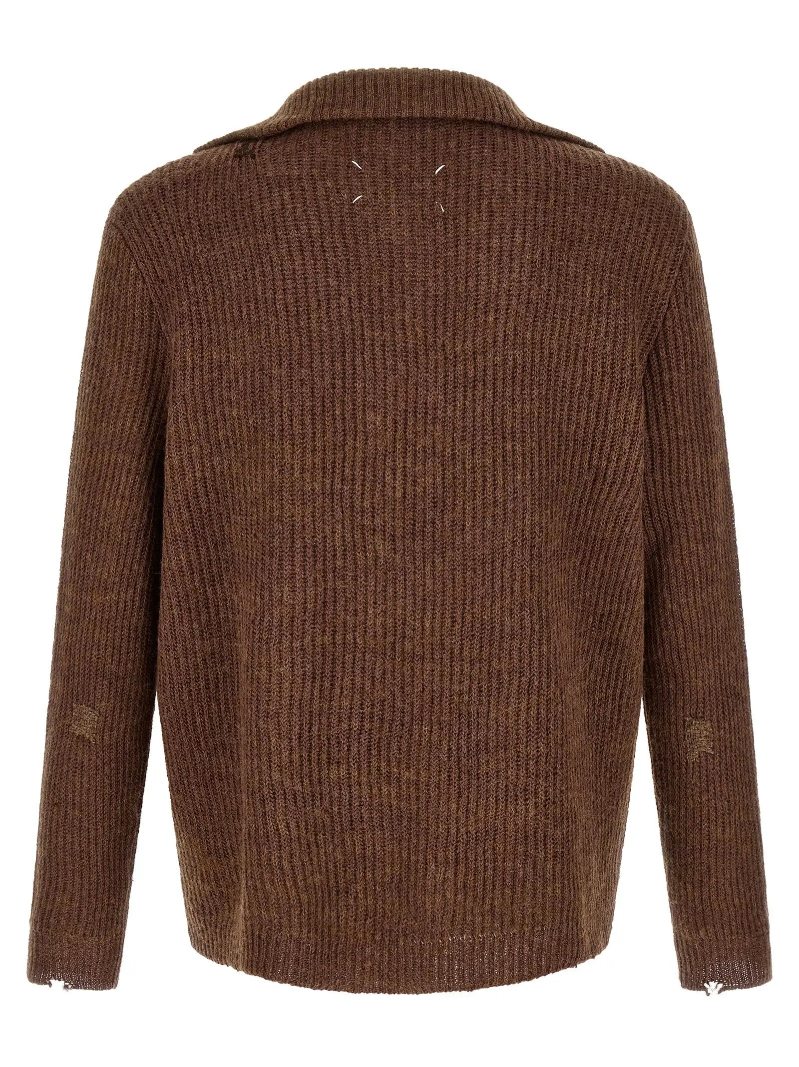 Maison Margiela Brown Linen Cardigan