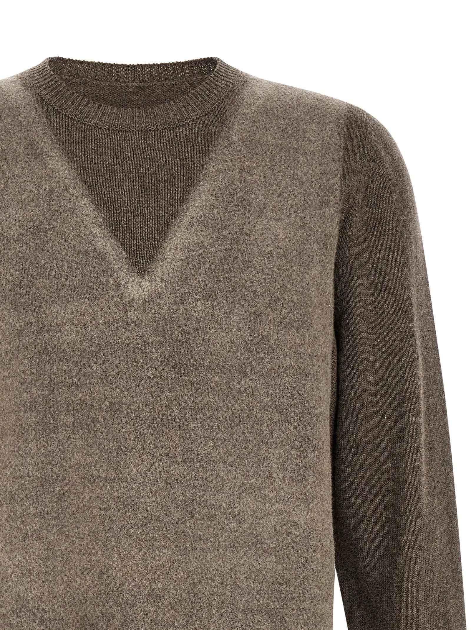 Maison Margiela Brown Virgin Wool Cardigan