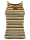 Fendi Multicolor Cotton Sleeveles T-Shirt