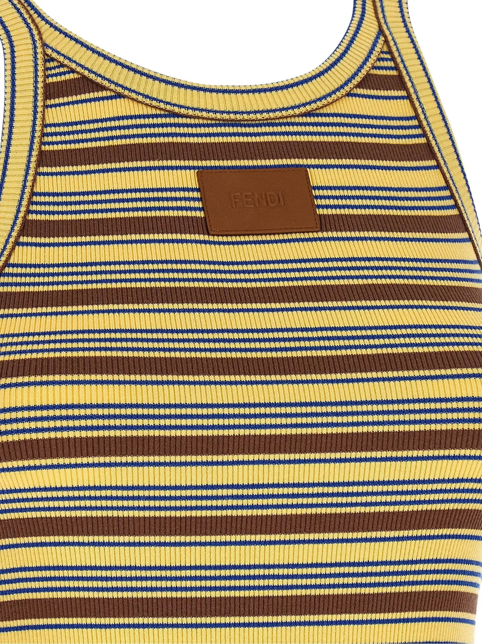 Fendi Multicolor Cotton Sleeveles T-Shirt