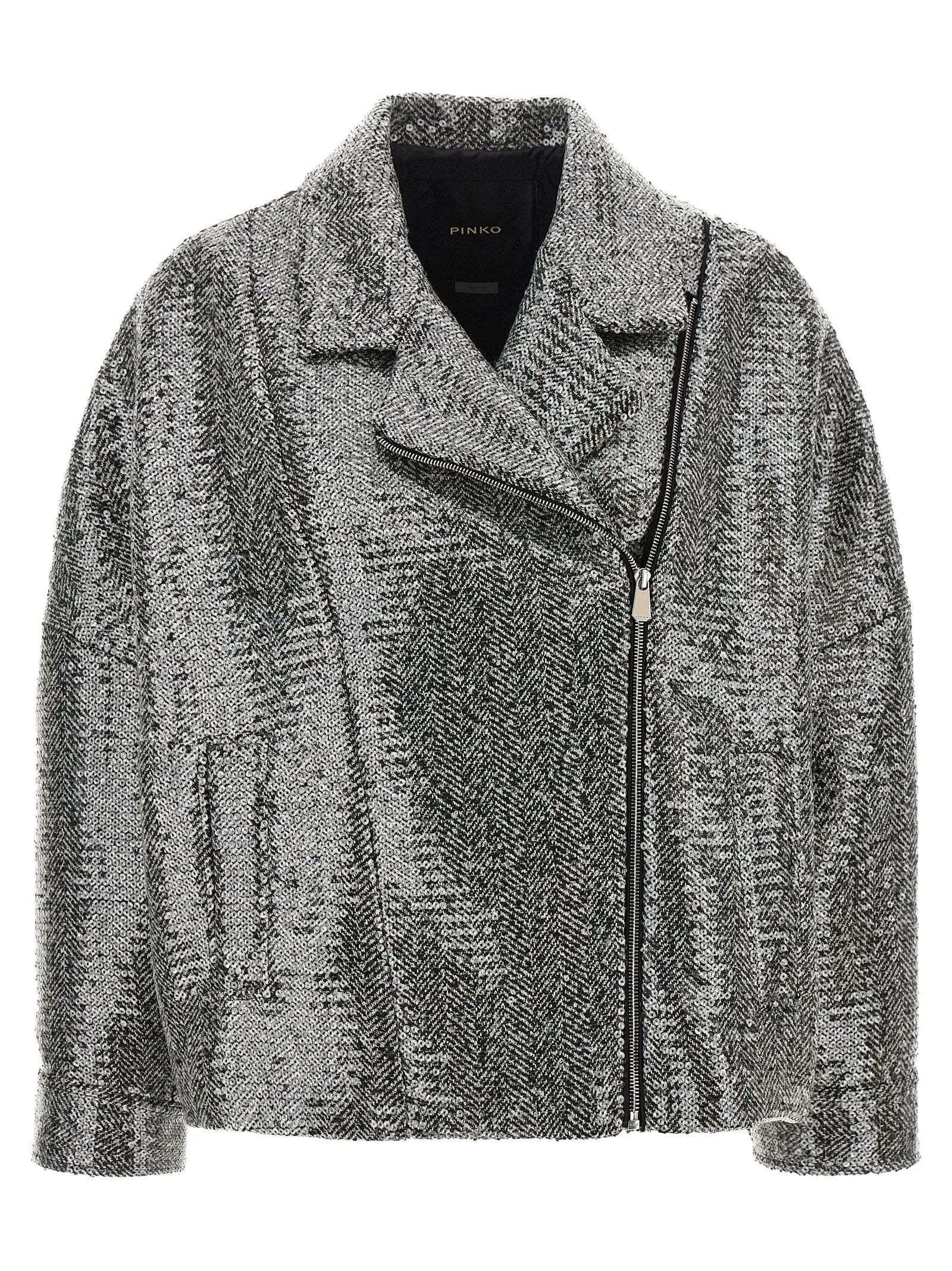 PINKO Silver Polyester Bomber