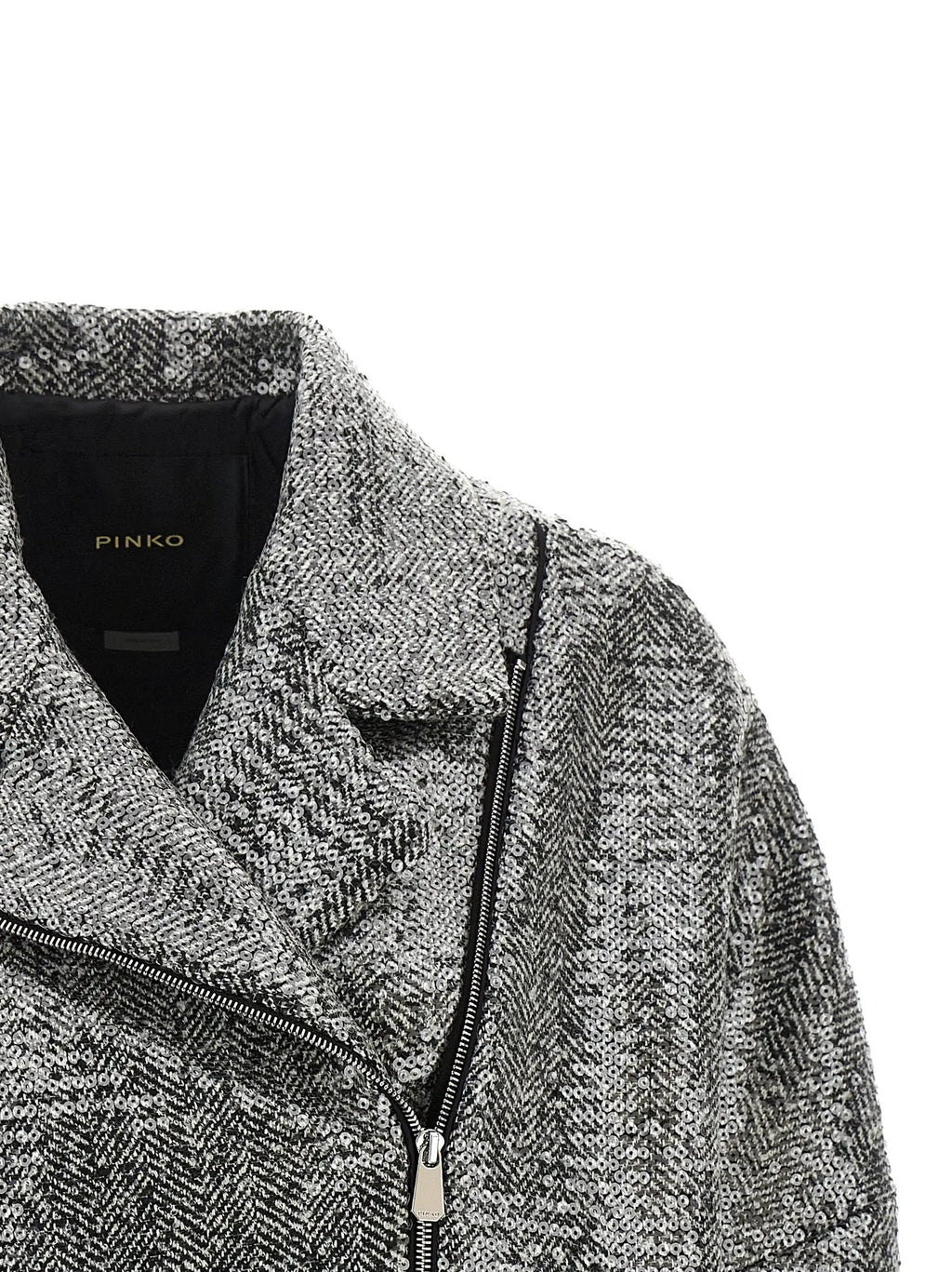 PINKO Silver Polyester Bomber