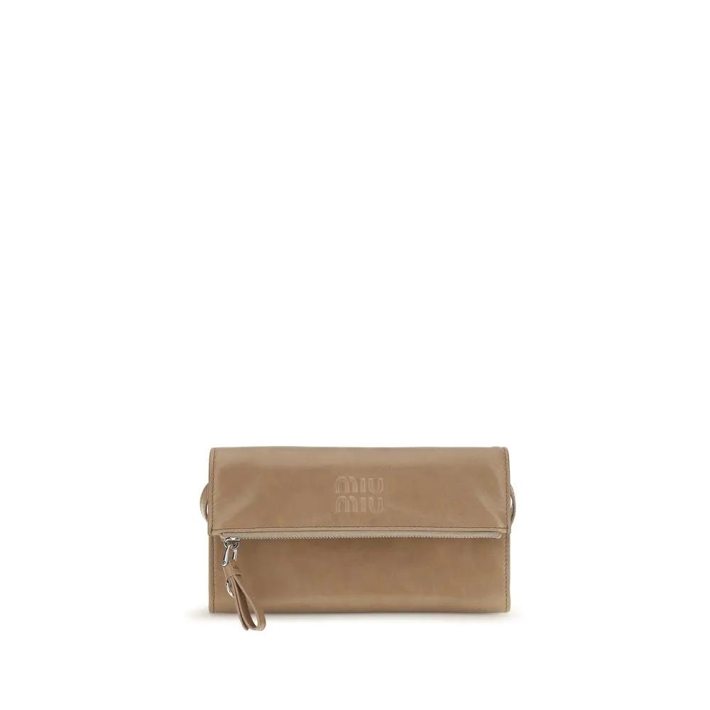 Miu Miu Beige Calf Leather Bos Taurus Wallet