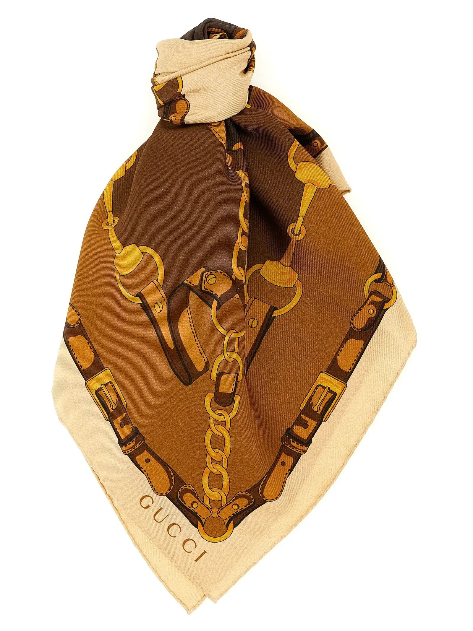Gucci Brown Silk Foulard