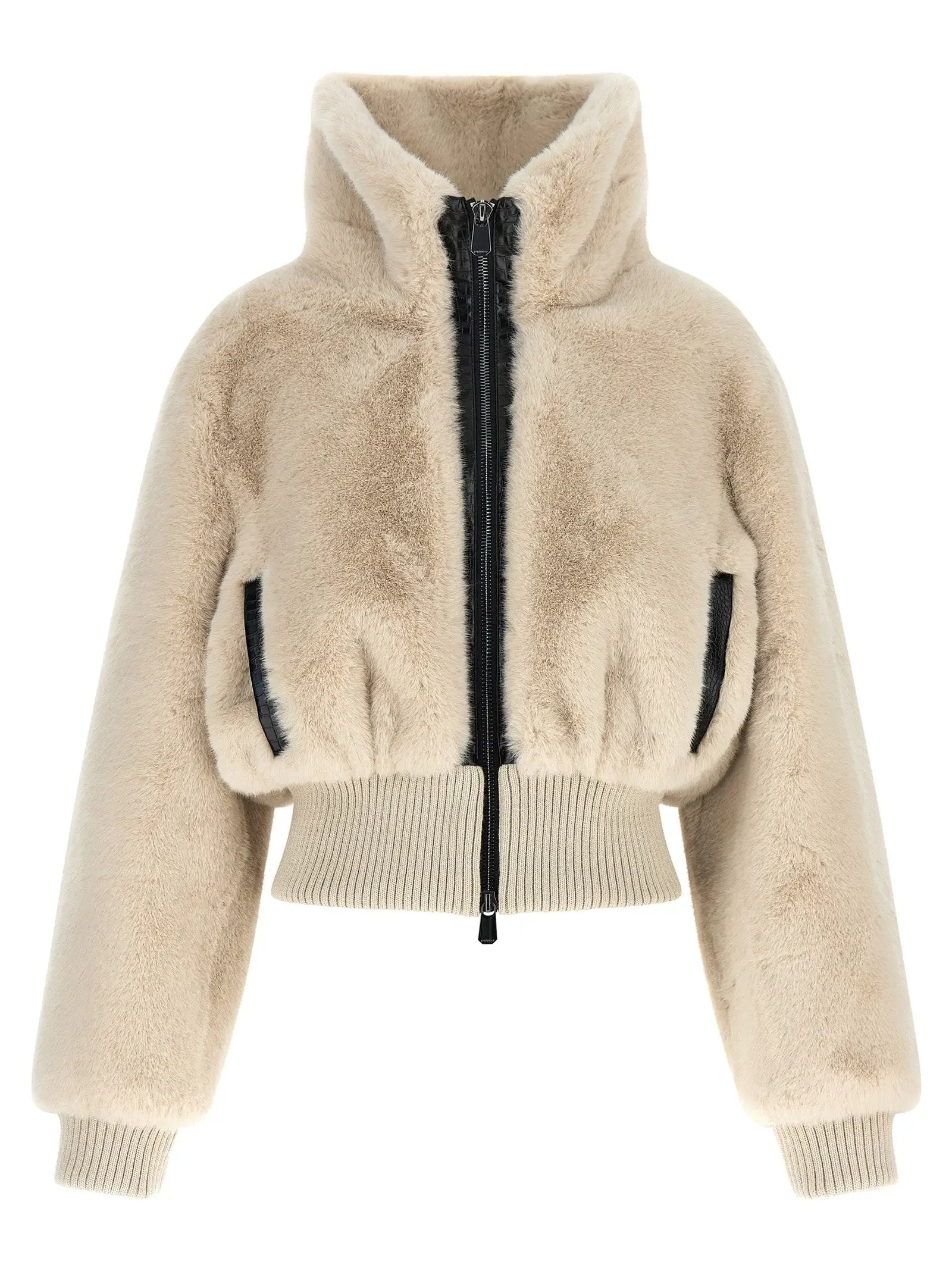 PINKO Beige Polyester Full-Length Jacket