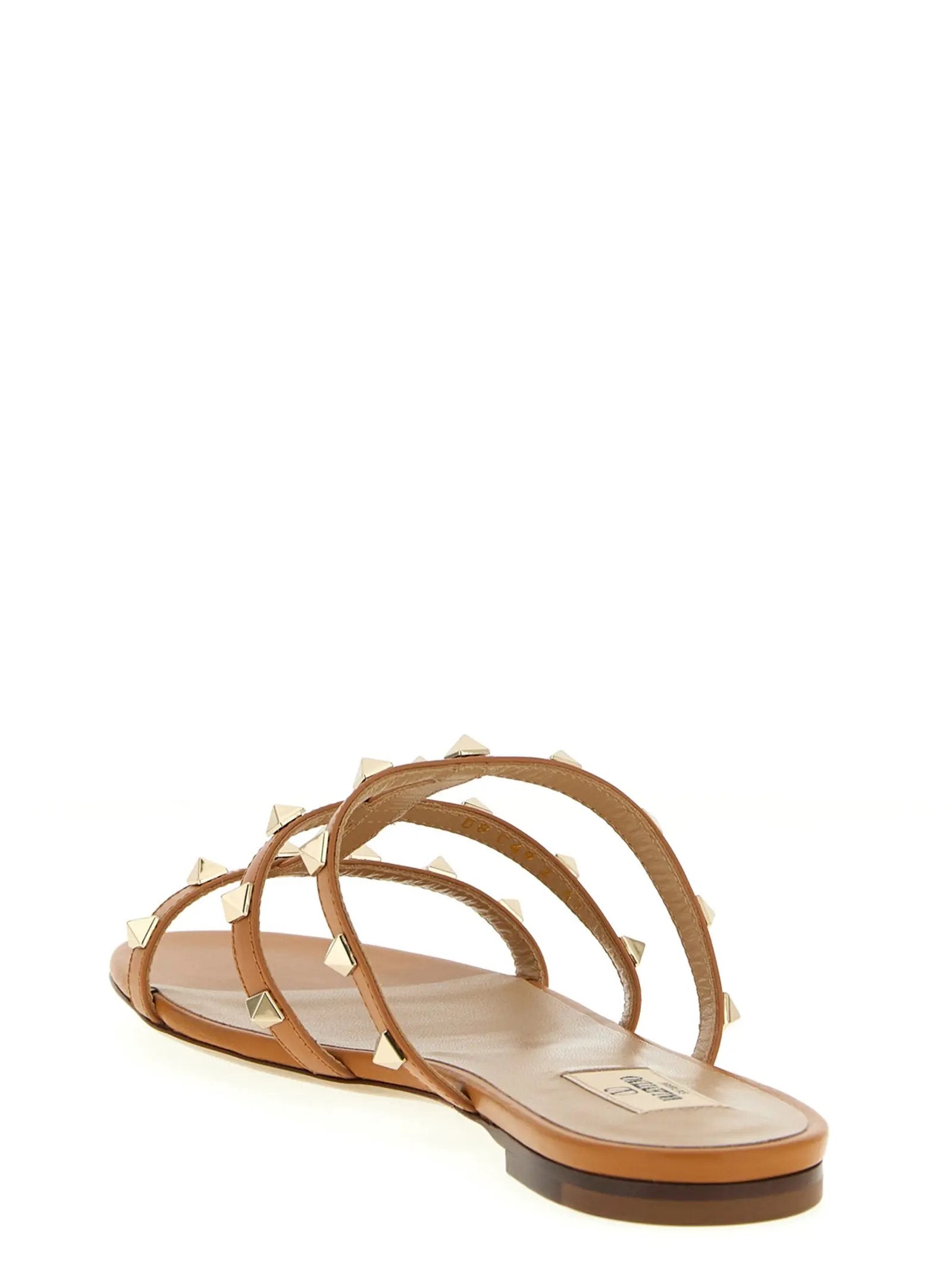 Valentino Garavani Beige Calfskin Flat Sandals