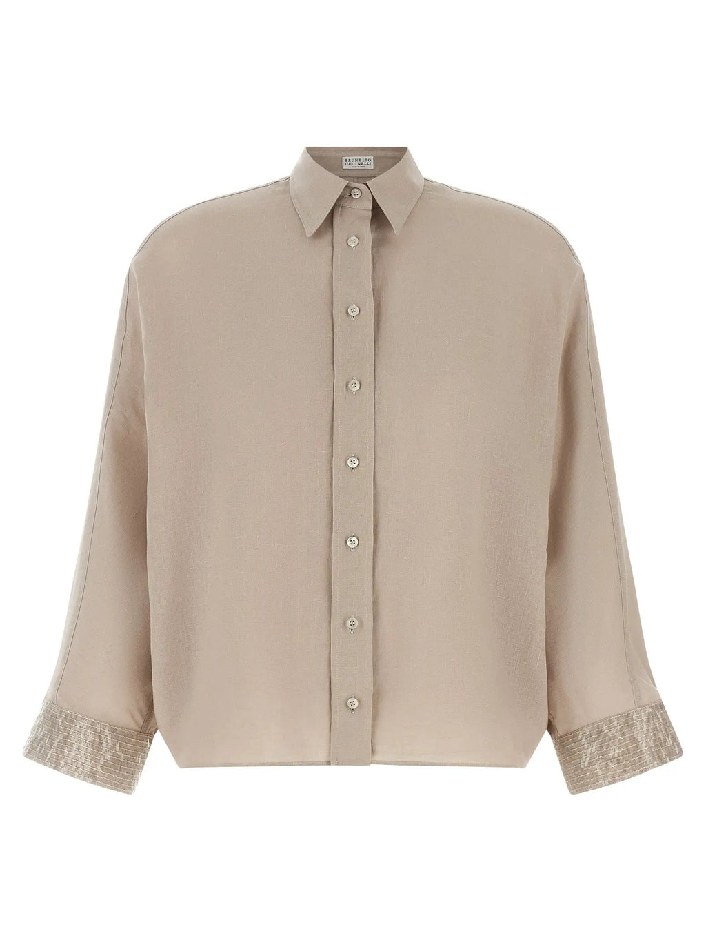 Brunello Cucinelli Beige Linen Blouse