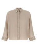 Brunello Cucinelli Beige Linen Blouse