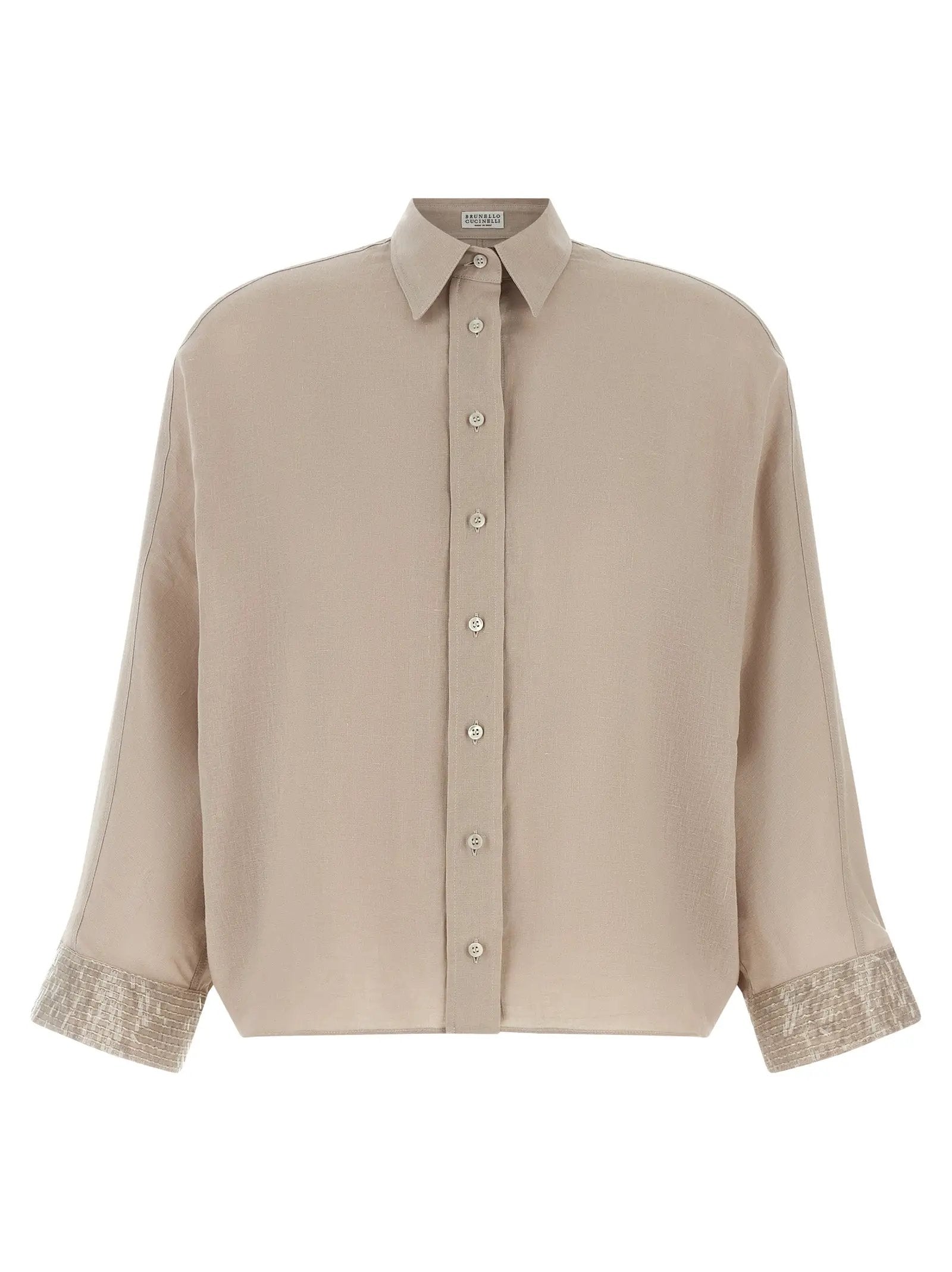 Brunello Cucinelli Beige Linen Blouse