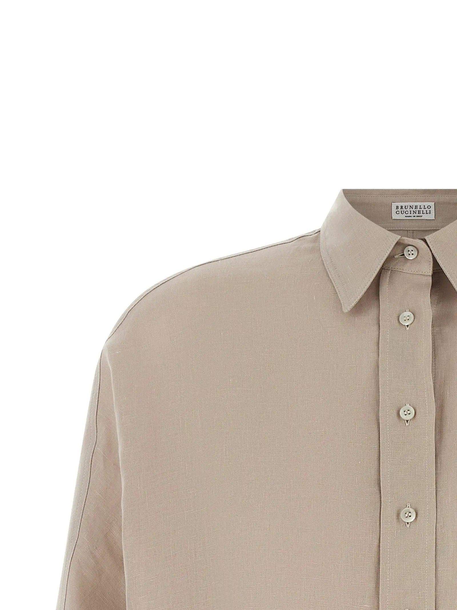 Brunello Cucinelli Beige Linen Blouse