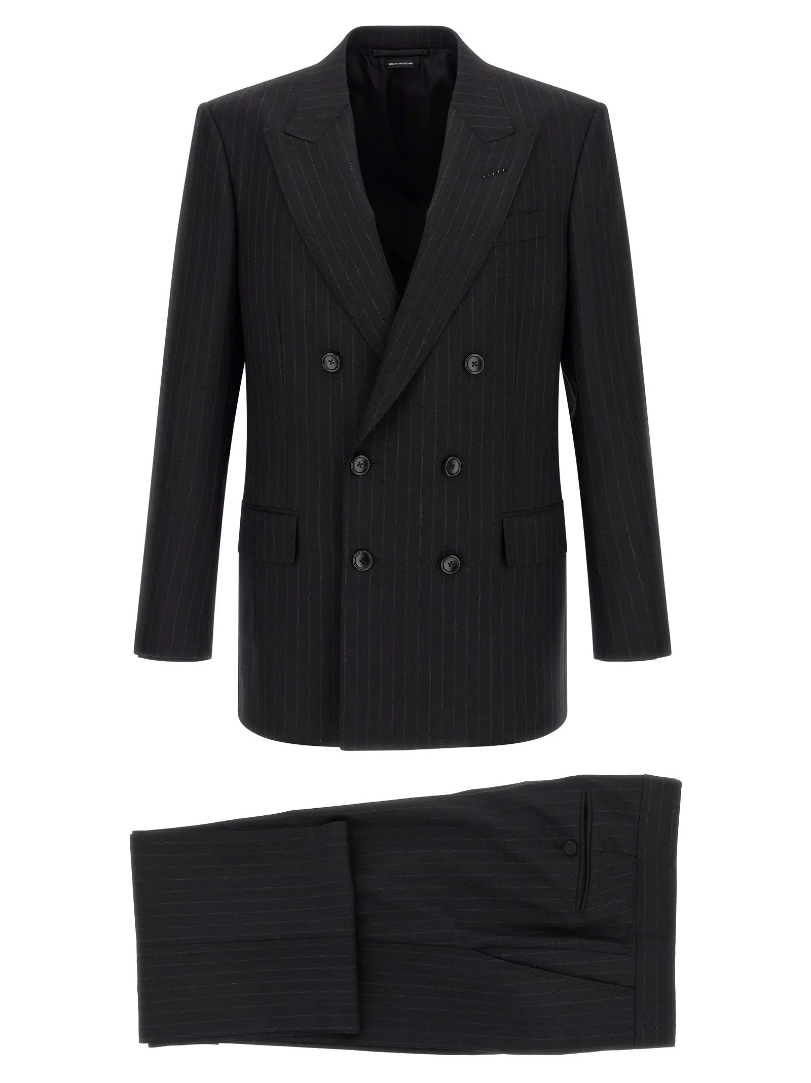 Tom Ford Black Wool Two-Piece Suit