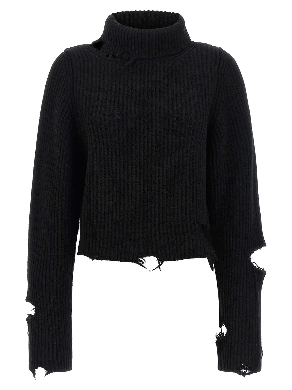 Haikure Black Merino Wool Cardigan