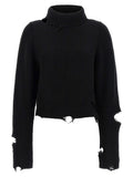 Haikure Black Merino Wool Cardigan