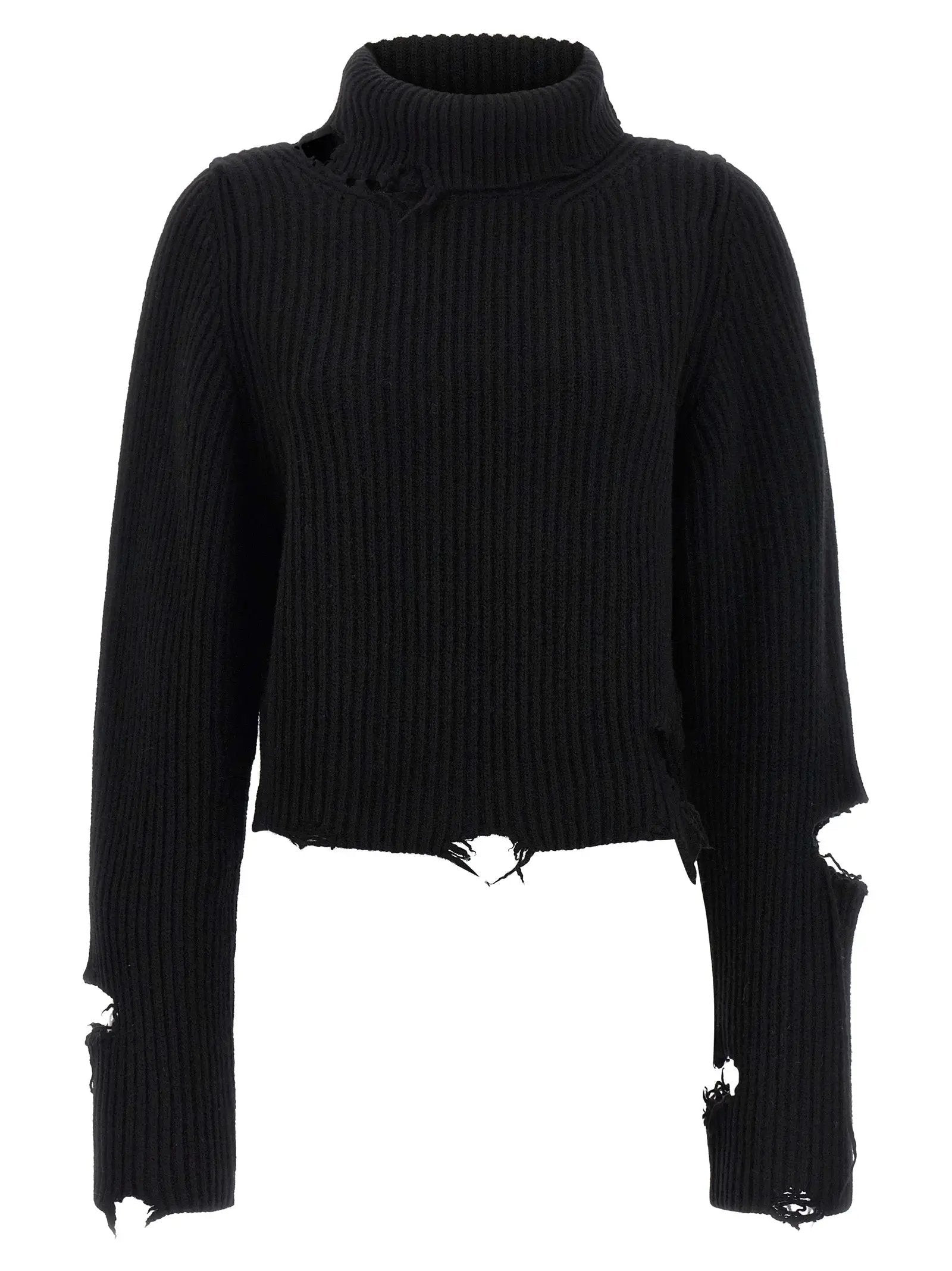 Haikure Black Merino Wool Cardigan