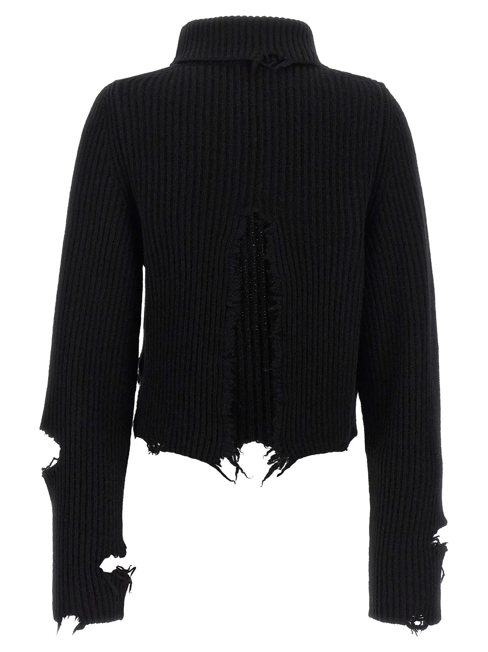 Haikure Black Merino Wool Cardigan