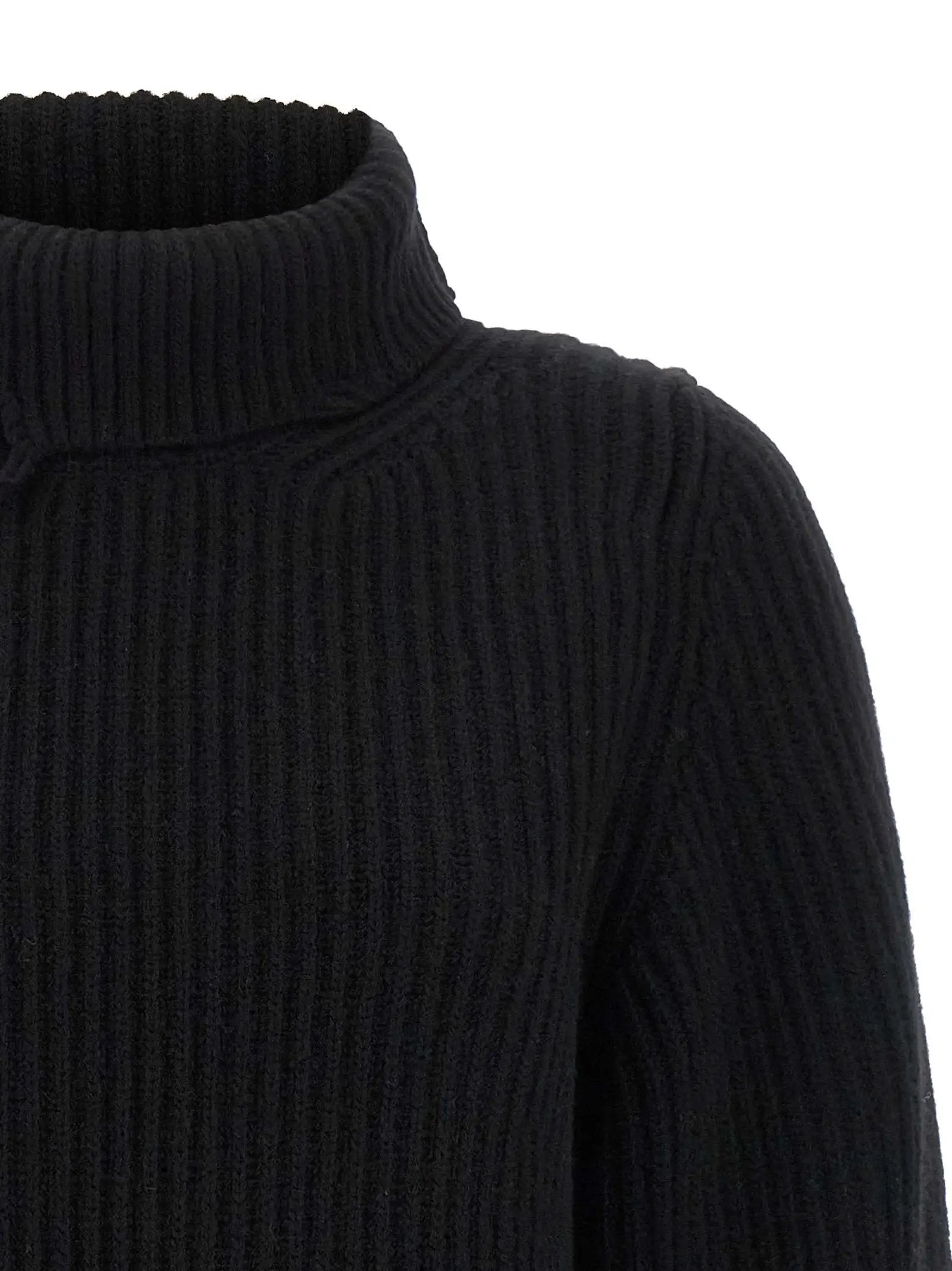 Haikure Black Merino Wool Cardigan