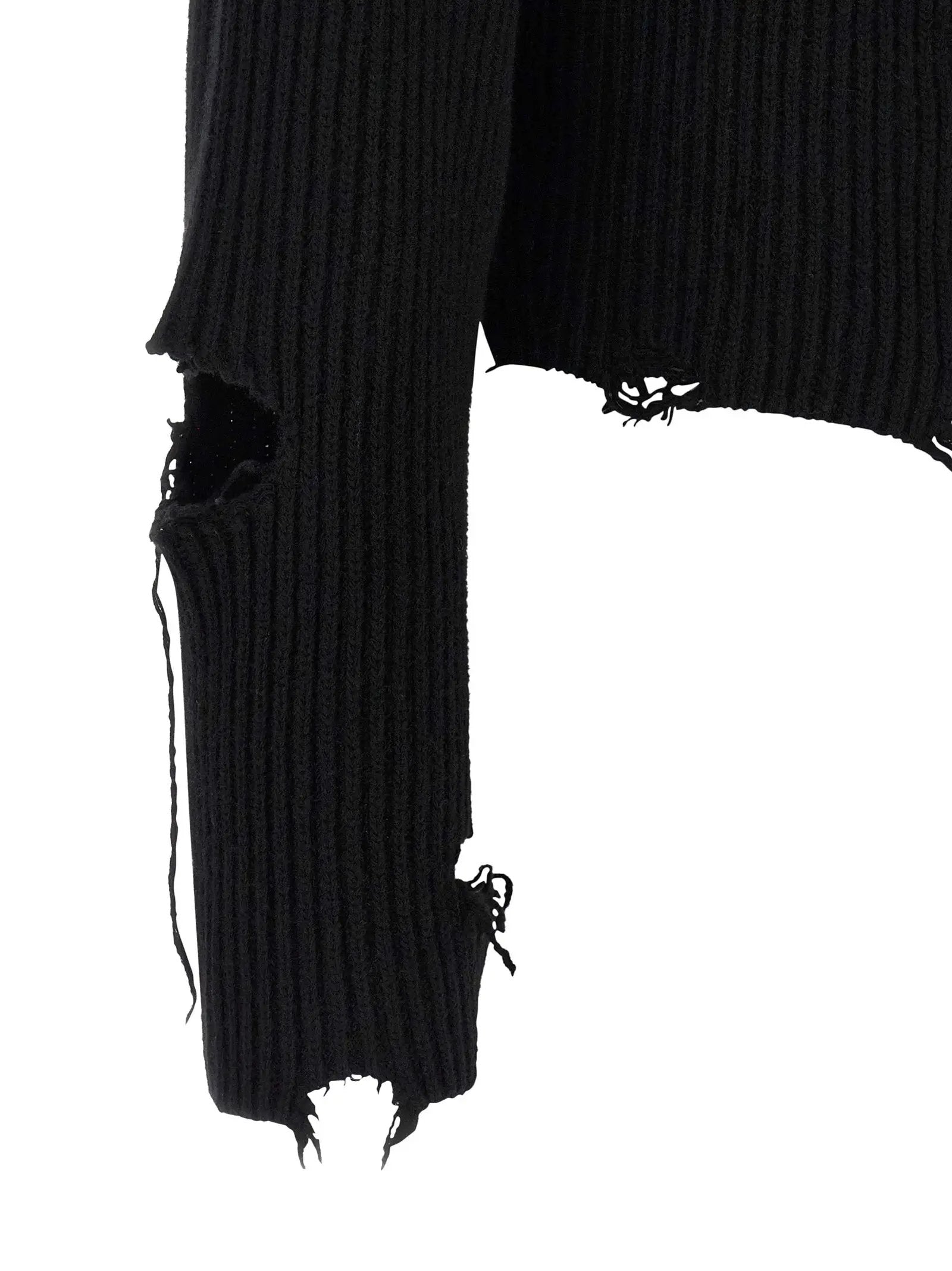 Haikure Black Merino Wool Cardigan
