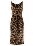 Dolce & Gabbana Brown Silk Midi Dress