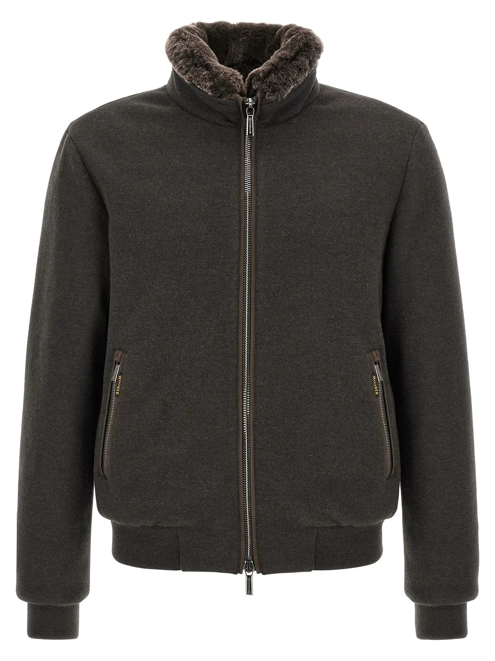 MooRER Brown Wool Bomber